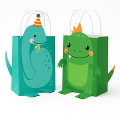 Dino-Mite DIY Dinosaur Kraft Gift Bag Kit - 8 Pack