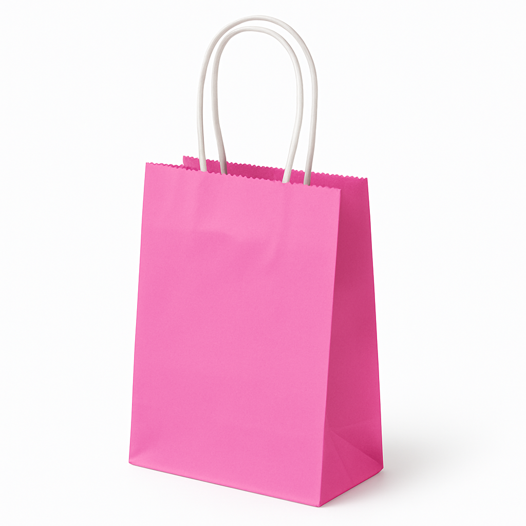 Bright Pink Kraft Gift Bag