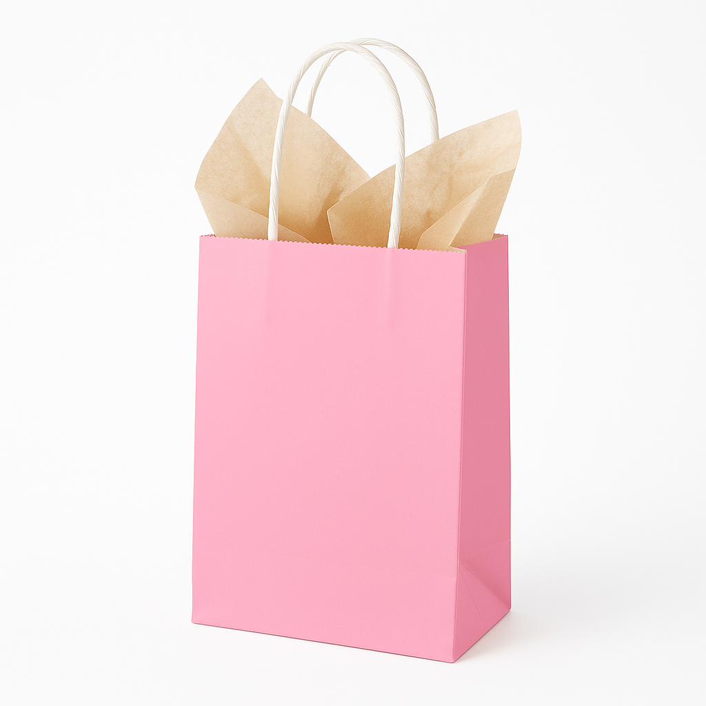 Charming Small Kraft Gift Bag in New Pink