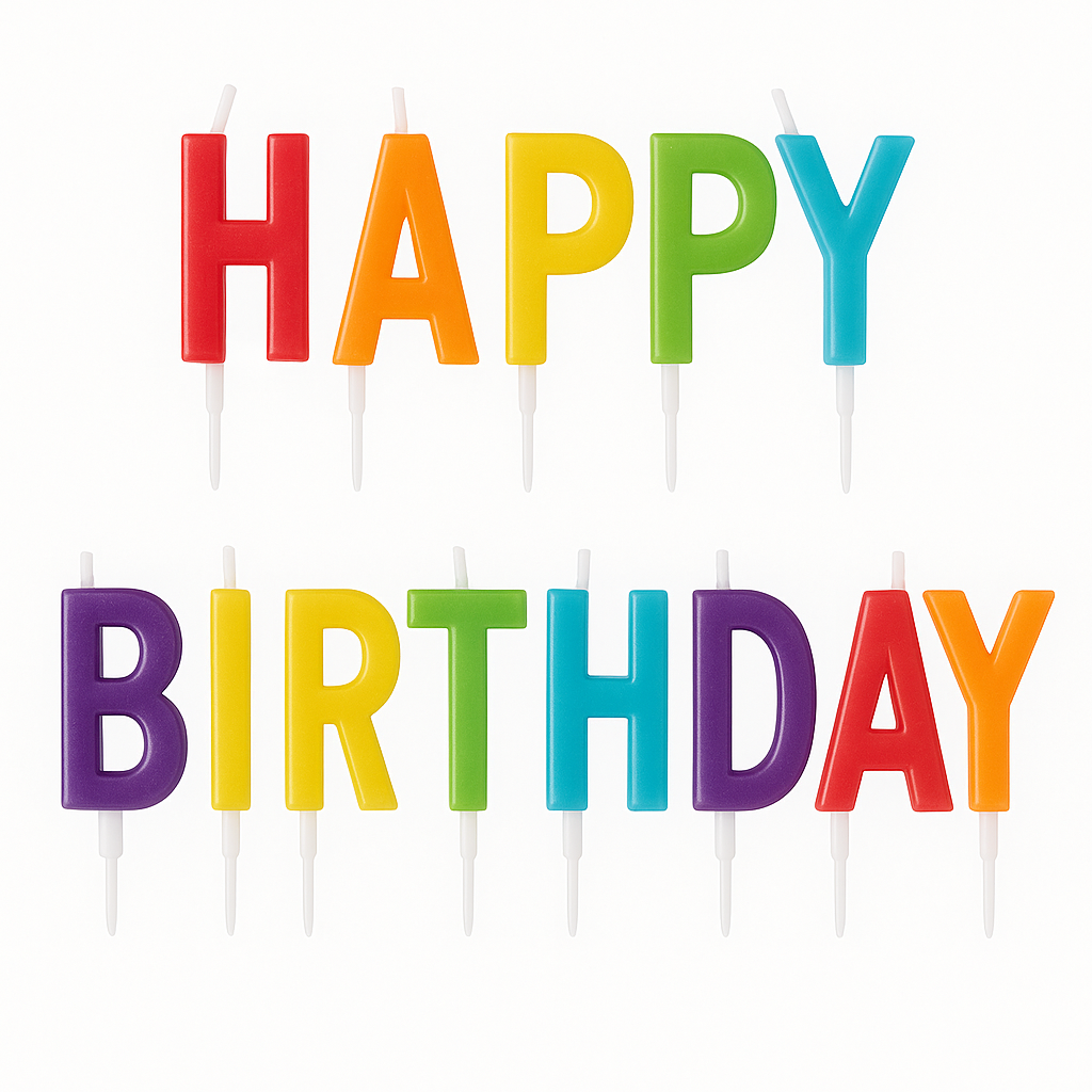 Colorful Happy Birthday Letter Candles