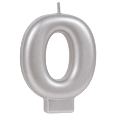 Silver Number 7 Molded Birthday Candle