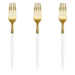 Trendables Forks Ivory/Gold | 20 Count