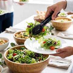 Premium 12-Inch Black Plastic Serving Tongs