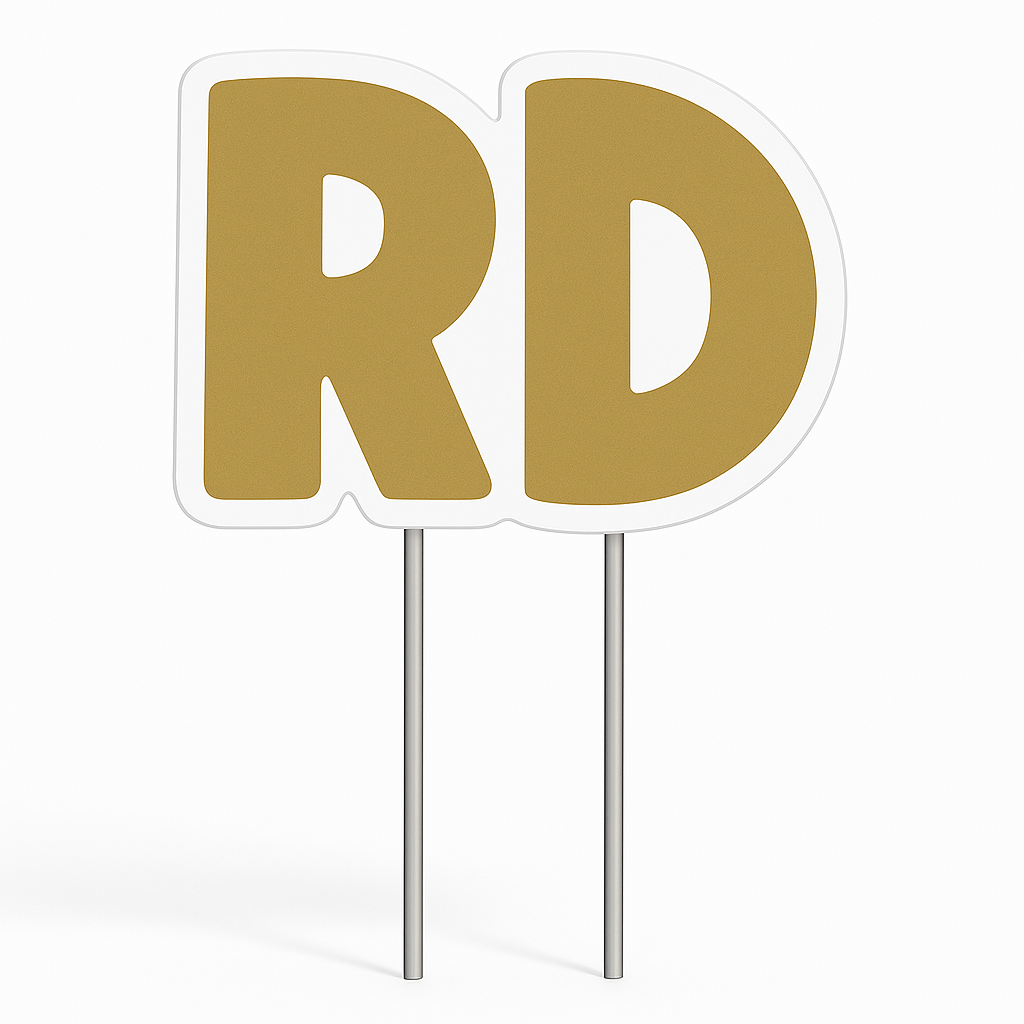 Versatile "RD" Lawn Sign for Birthdays