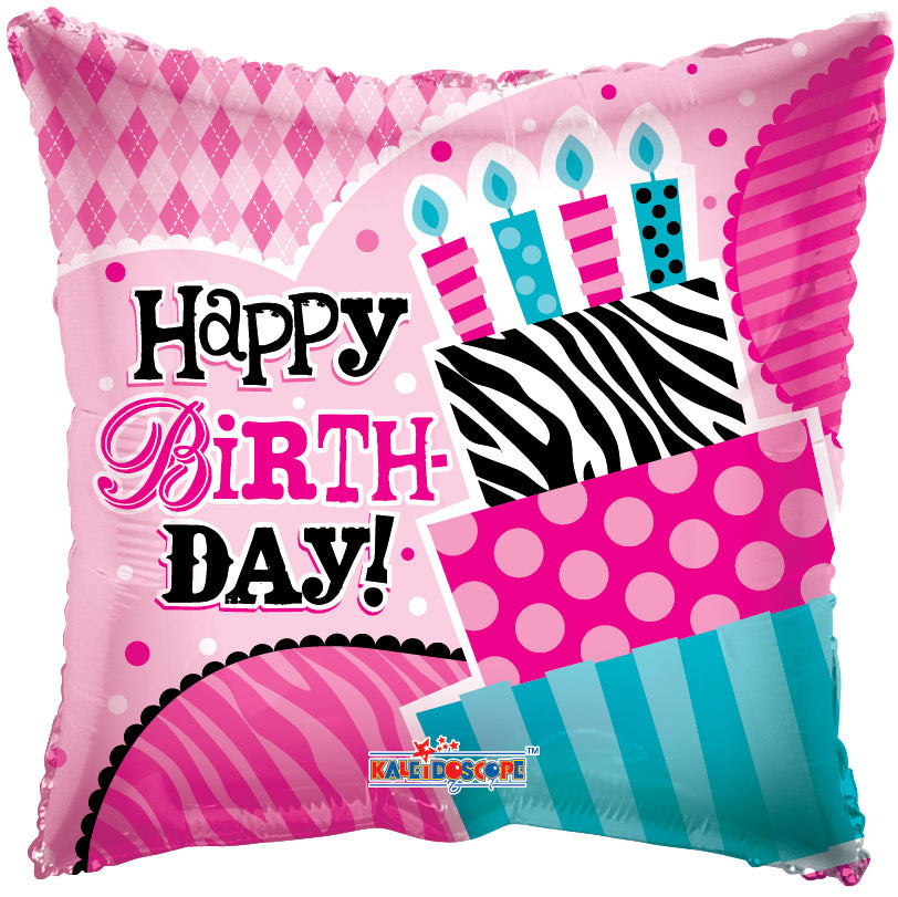 Bv Birthday Patterned Cake Balloon