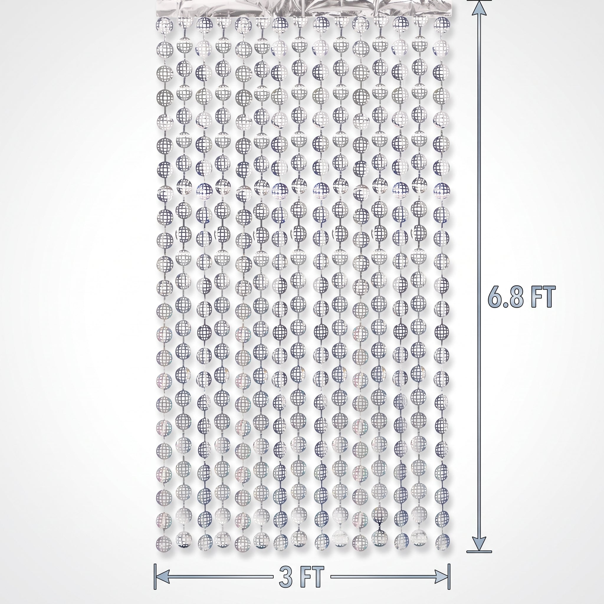 Disco Foil Doorway Curtain with Hanging Disco Balls