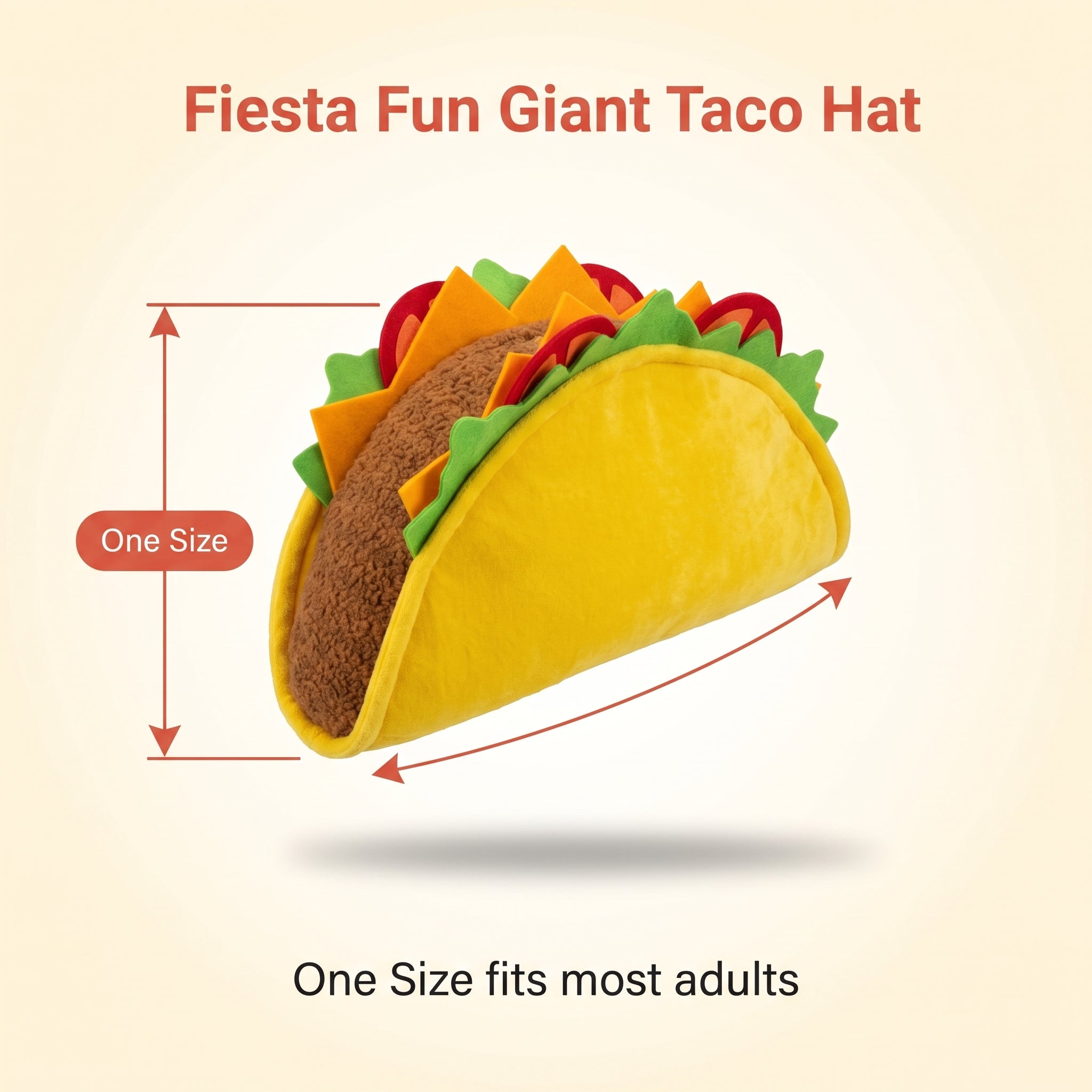 Fiesta Fun Giant Taco Hat - Novelty Wearable Accessory
