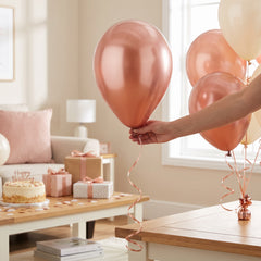 Satin Luxe Rose Gold Latex Balloons, 11-Inch, 6-Pack