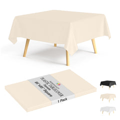 Premium Square Ivory Table Cover 85" x 85" | 1 Pack