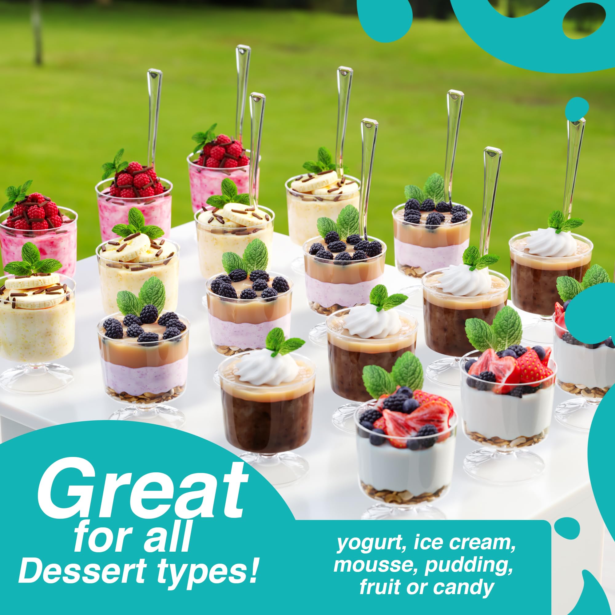 2 Oz. Clear Stemmed Mousse Cup | 20 count