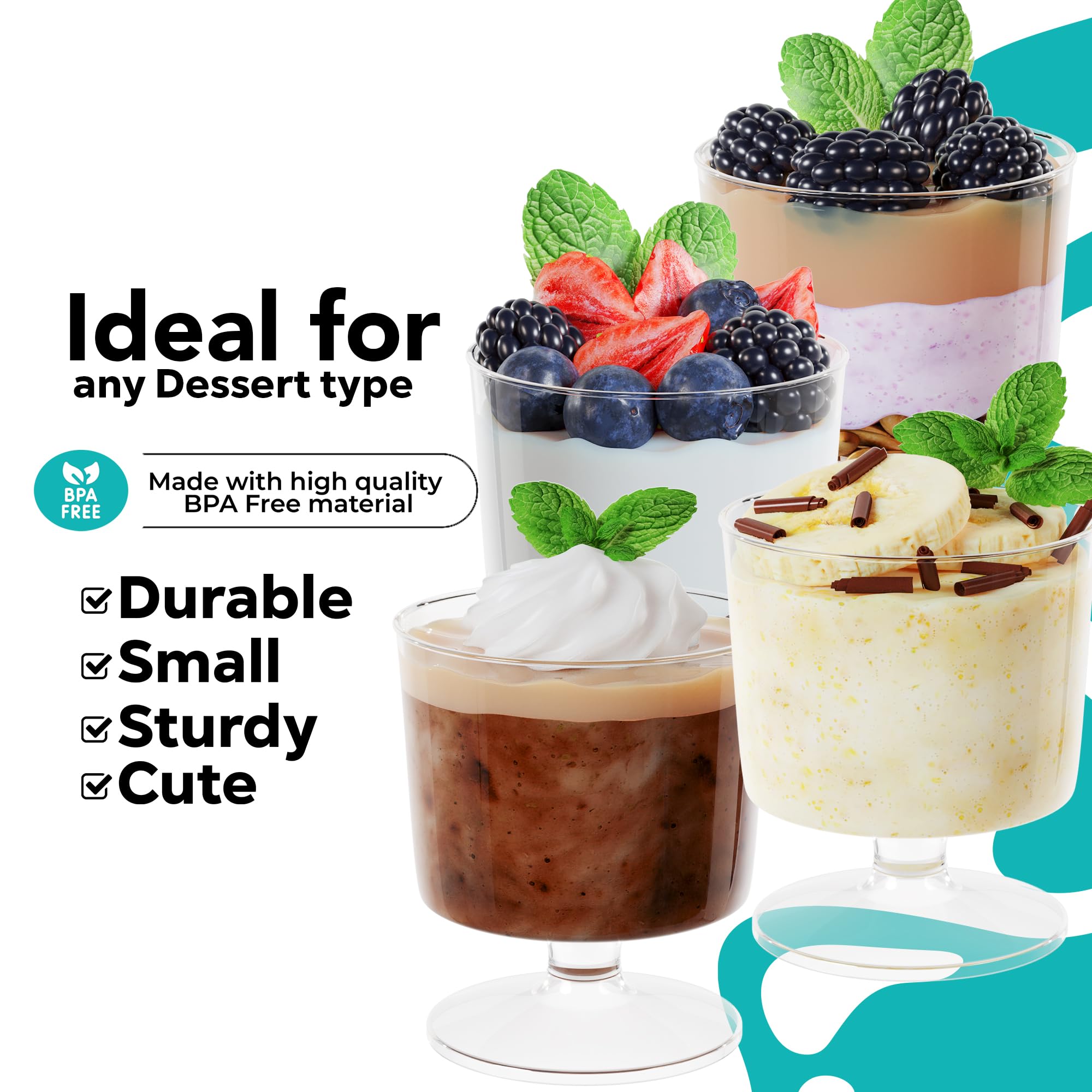 2 Oz. Clear Stemmed Mousse Cup | 20 count