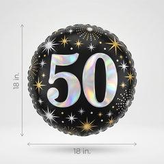 Sparkling Silver 50th Birthday Foil Balloon