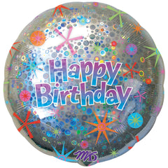 Holographic Celebration Happy Birthday Balloon