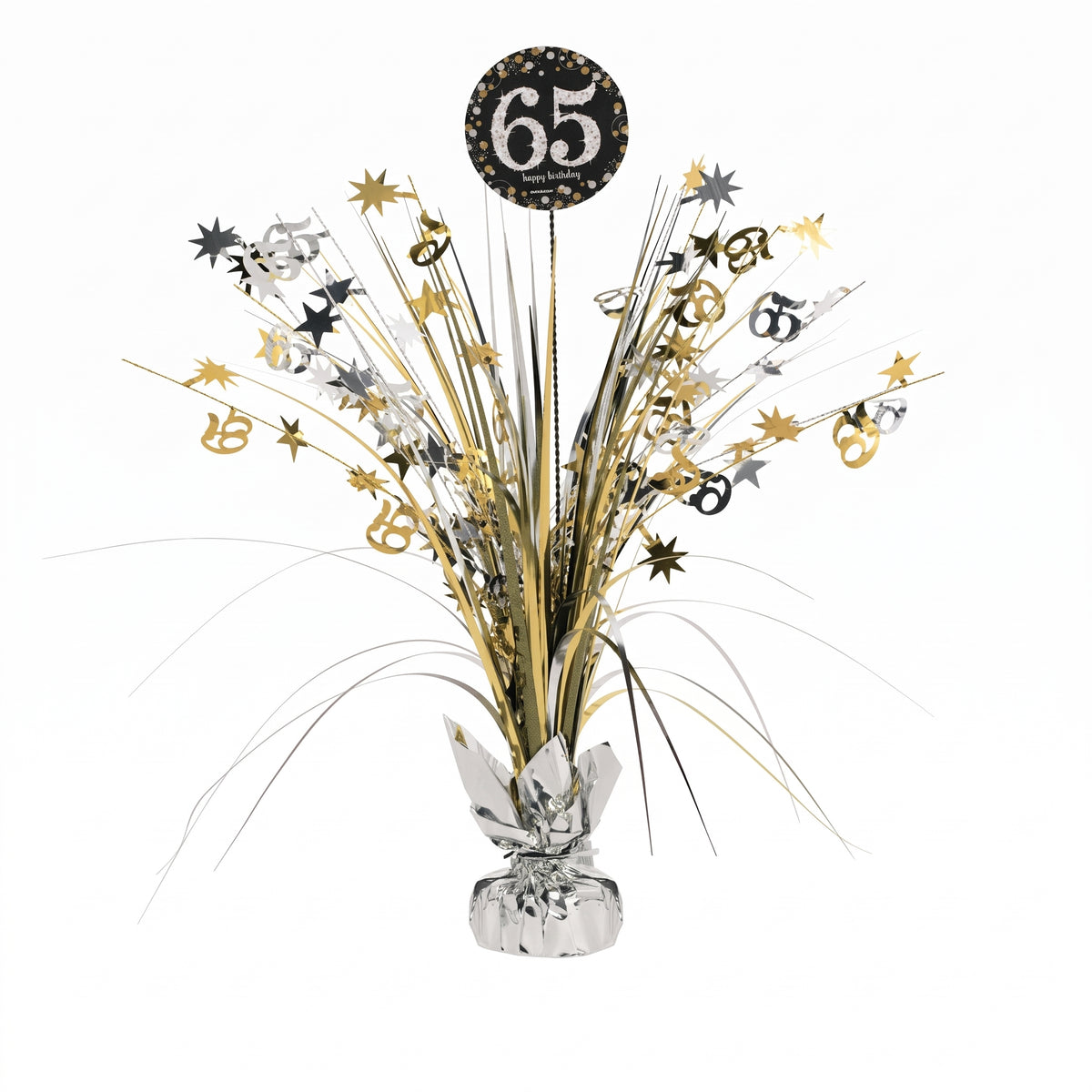 Sparkling 65th Birthday Celebration Centerpiece Spray