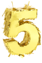 Metallic Gold Mini Number 0 Pinata Decoration