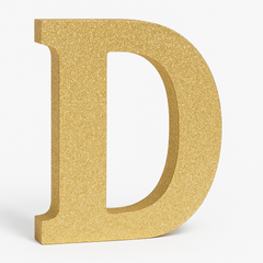 Glitter Gold Letter D Standing & Hanging Sign