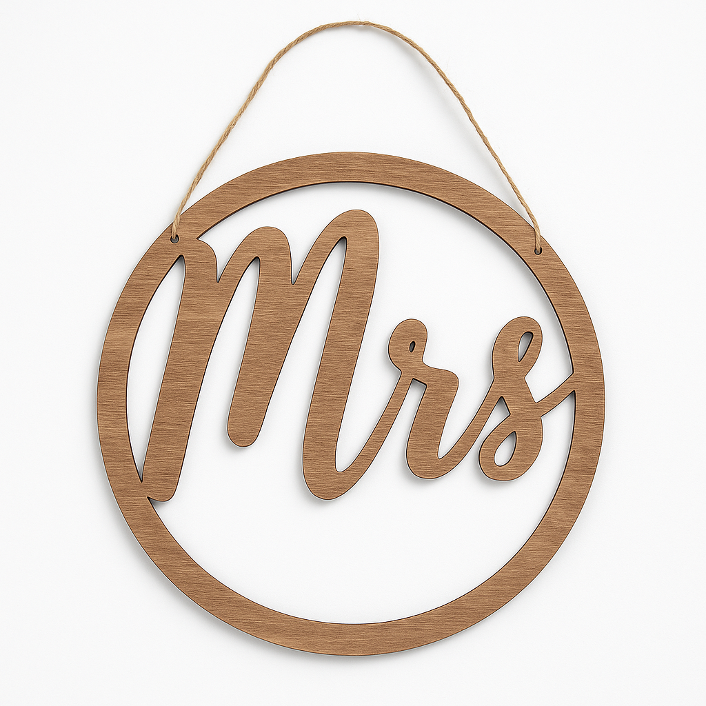 Elegant "Mrs." Chair Hanging Sign for Weddings