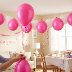 Bright Pink 12" Latex Balloons - 15 Pack