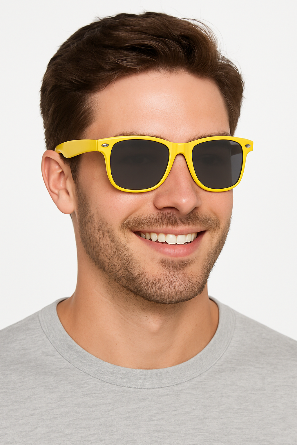 Yellow Classic Frame Sunglasses with UV400 Protection