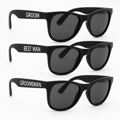 Groom & Crew Party Sunglasses Set, Black, 6-Pack