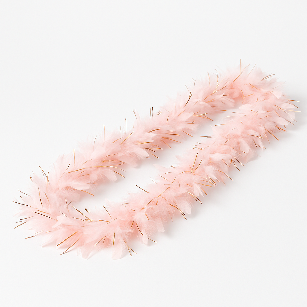 Blush & Rose Gold Feather Boa – 72" Bachelorette Party Accessory