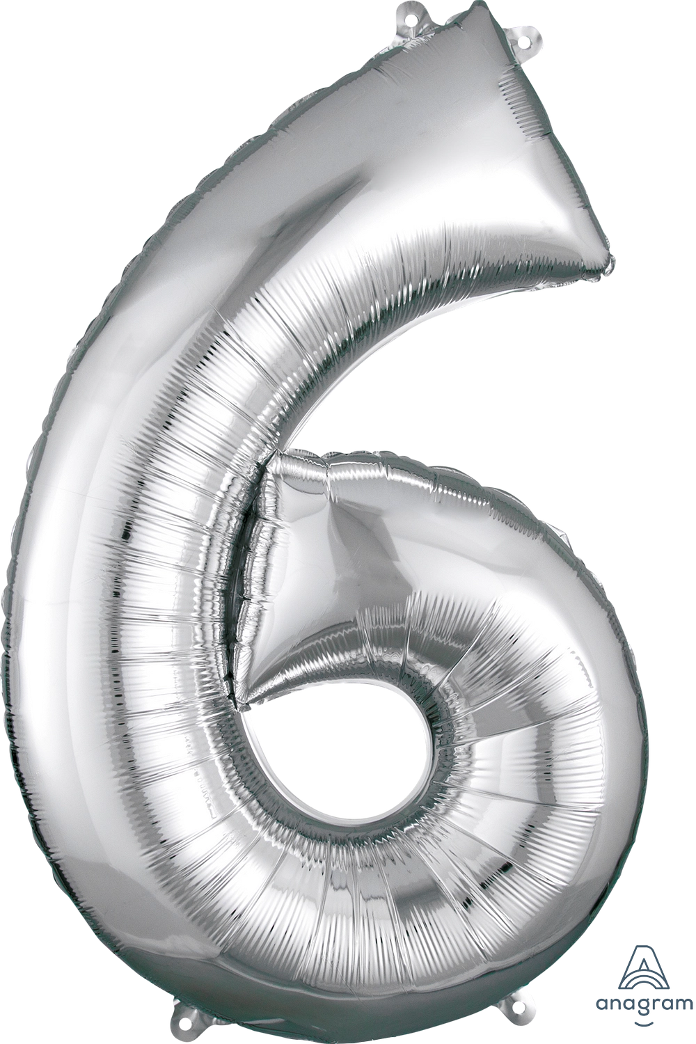Silver Number 6 Foil SuperShape Balloon