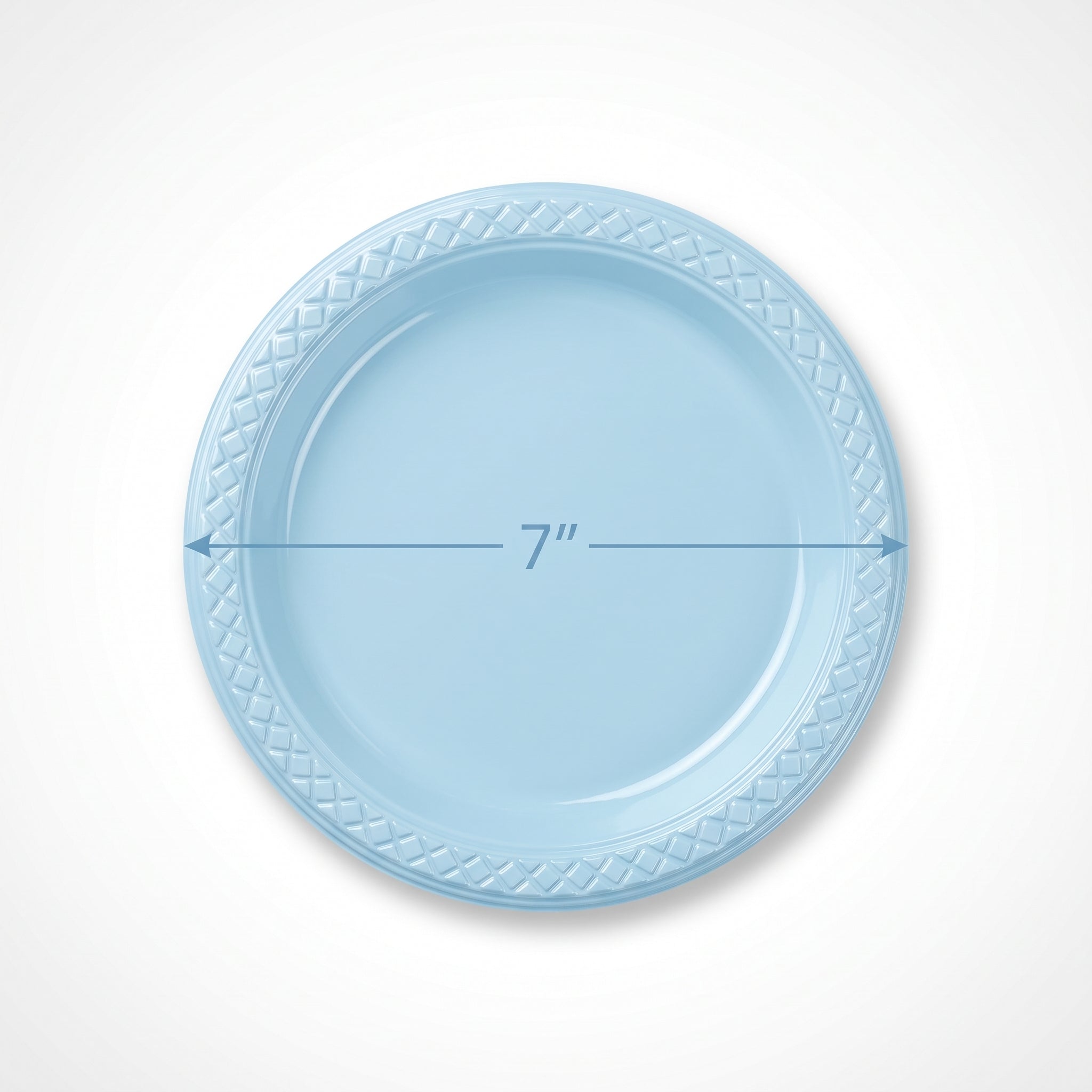 Pastel Blue 7" Round Plastic Plates - Pack of 20