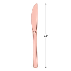 Exquisite Classic Rose Gold Plastic Knives | 120 Count