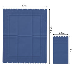 3 Ply China Blue Scalloped Napkins - 20 Ct.
