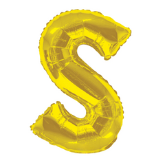 34 In. Gold Letter S Balloon