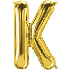 26 In. Gold Letter K Balloon