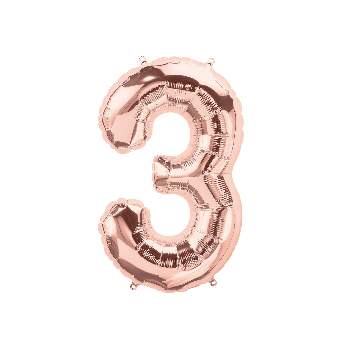 16 In. Rose Gold Number 3 Balloon