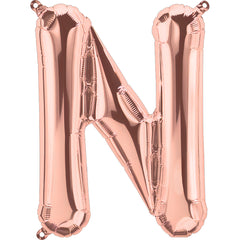 16 In. Rose Gold Alphabet N Balloon