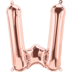 16 In. Rose Gold Alphabet W Balloon