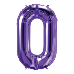 34 In. Purple Number 0 Balloon