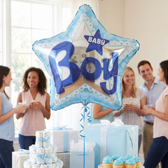 Celebrate Baby Boy Star-Shaped Foil Balloon