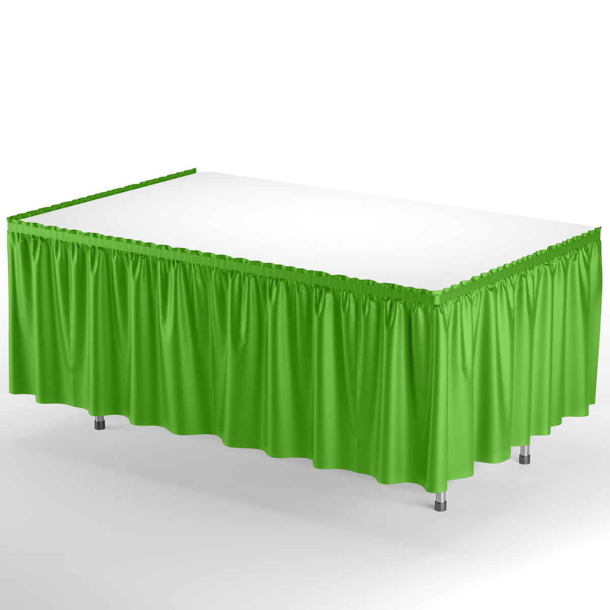 Lime Green Plastic Table Skirt - 126 x 54"