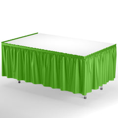 Lime Green Plastic Table Skirt - 126 x 54"