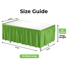 Lime Green Plastic Table Skirt - 126 x 54"