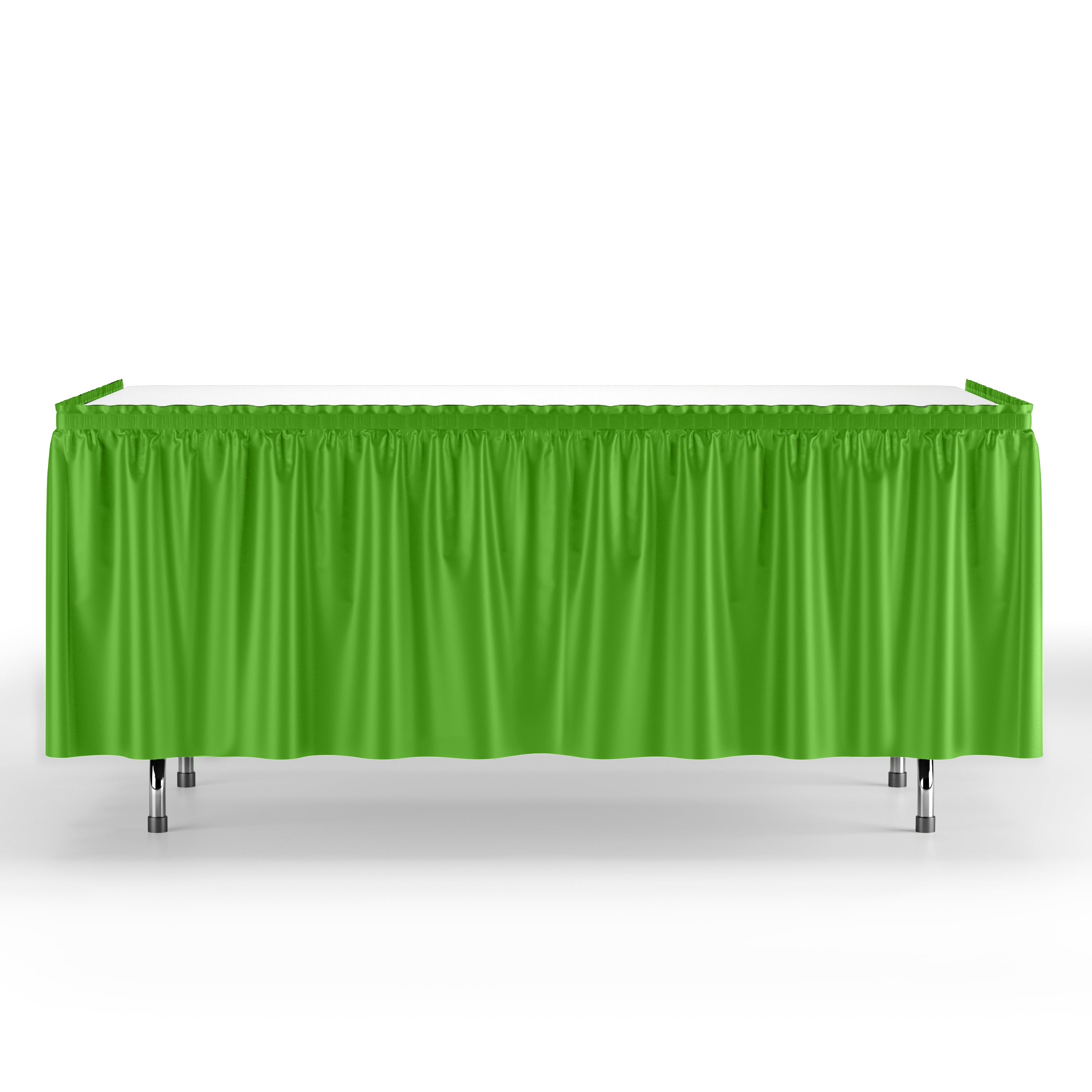 Lime Green Plastic Table Skirt - 126 x 54"