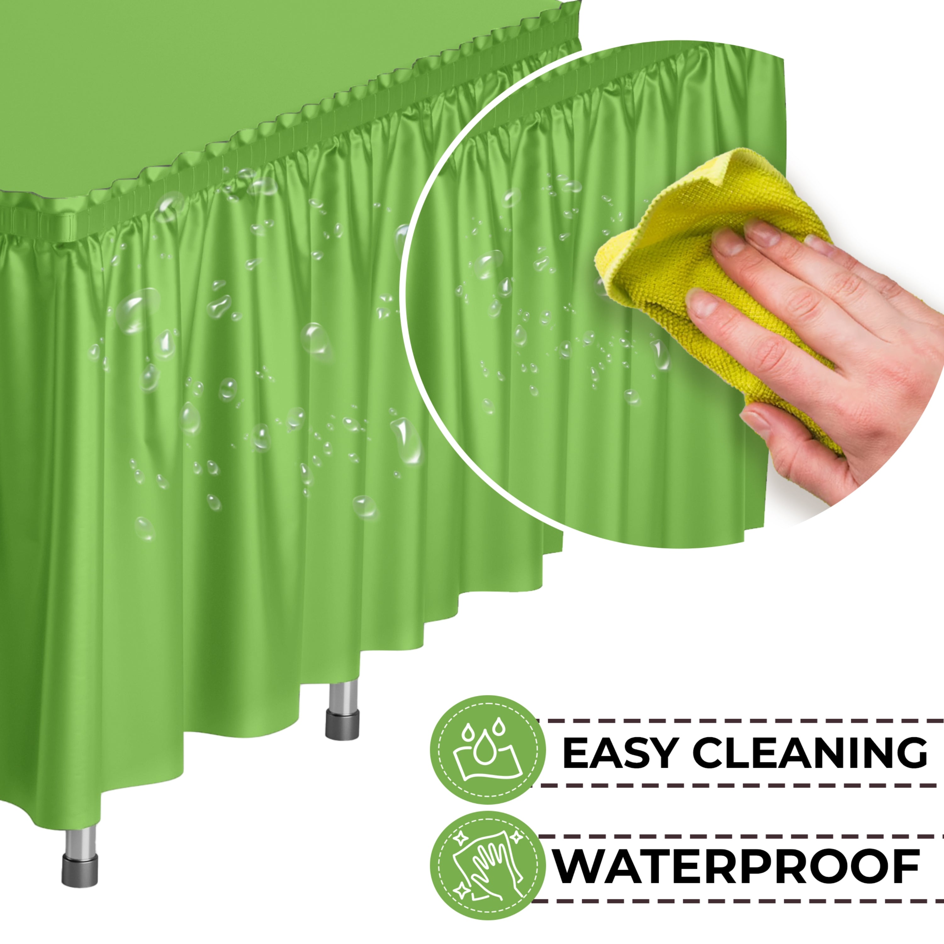 Lime Green Plastic Table Skirt - 126 x 54"