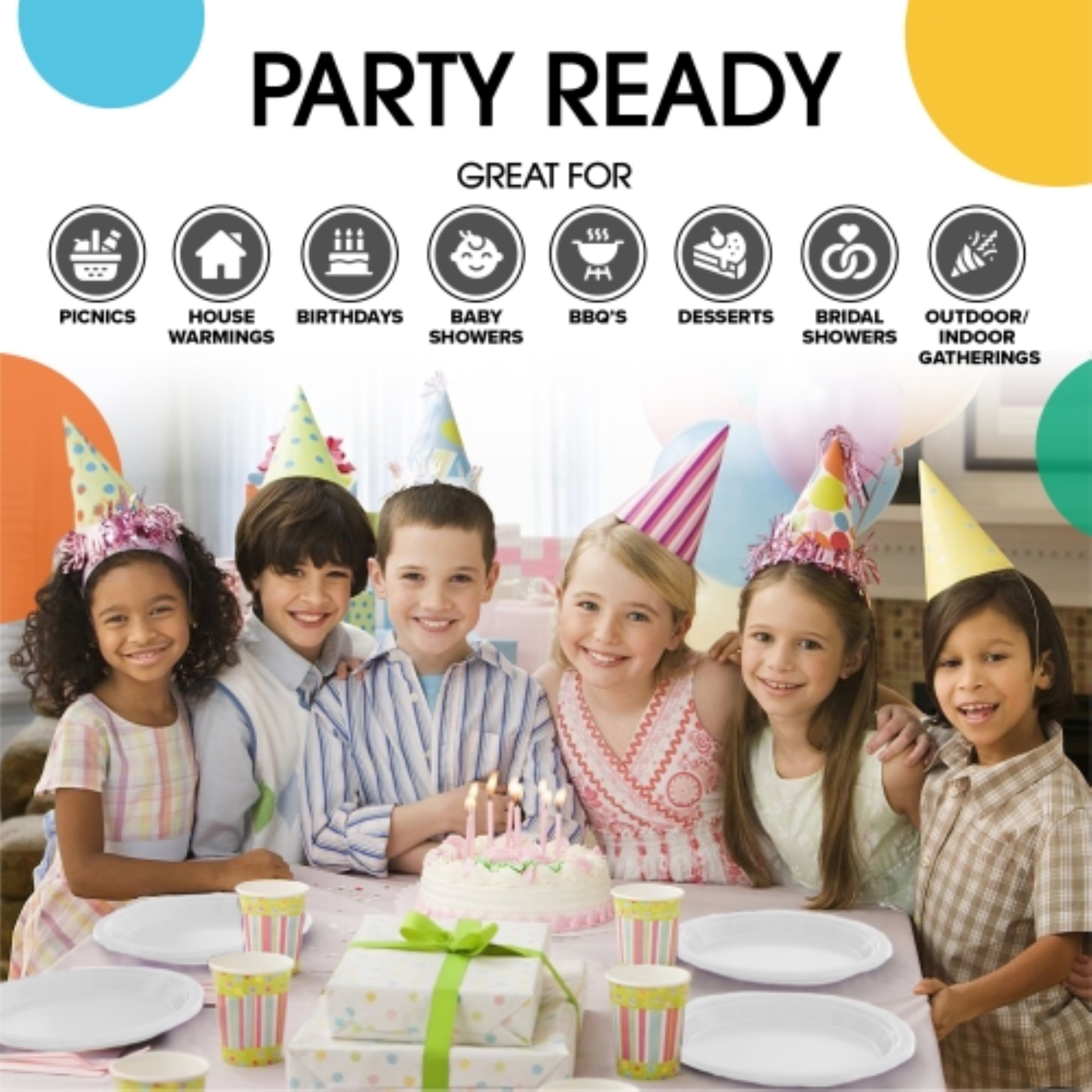 9 In. White Plastic Plates | 100 Count