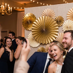 Elegant Gold Paper Parasol Fan Decoration