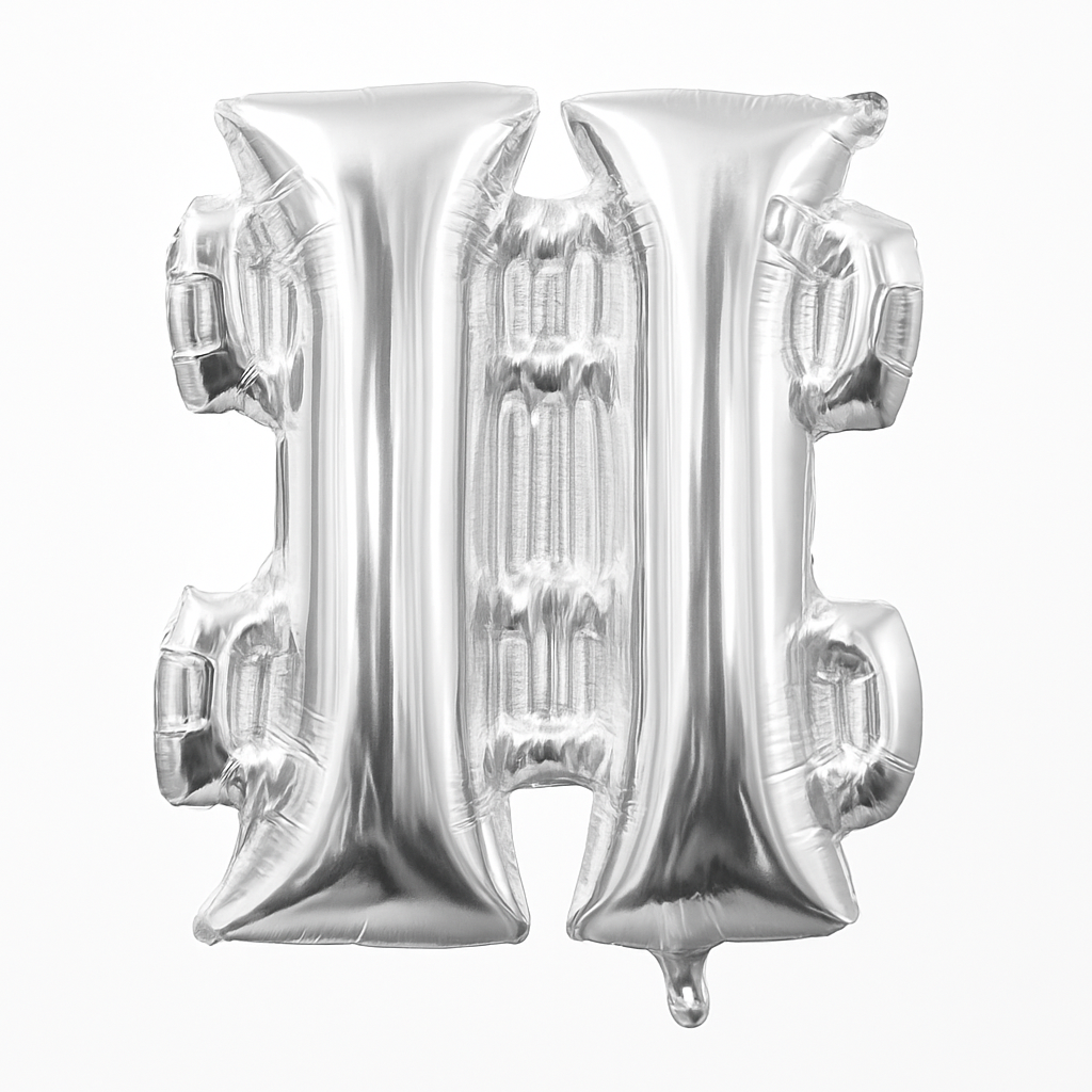 Silver Foil Air-Filled Number Balloon
