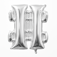 Silver Foil Air-Filled Number Balloon