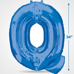 Royal Blue Foil Letter Q Balloon