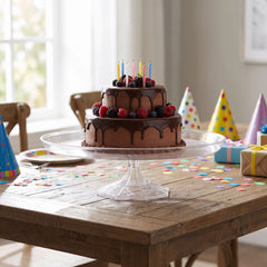 Medium Clear Plastic Cake Stand for Elegant Dessert Displays