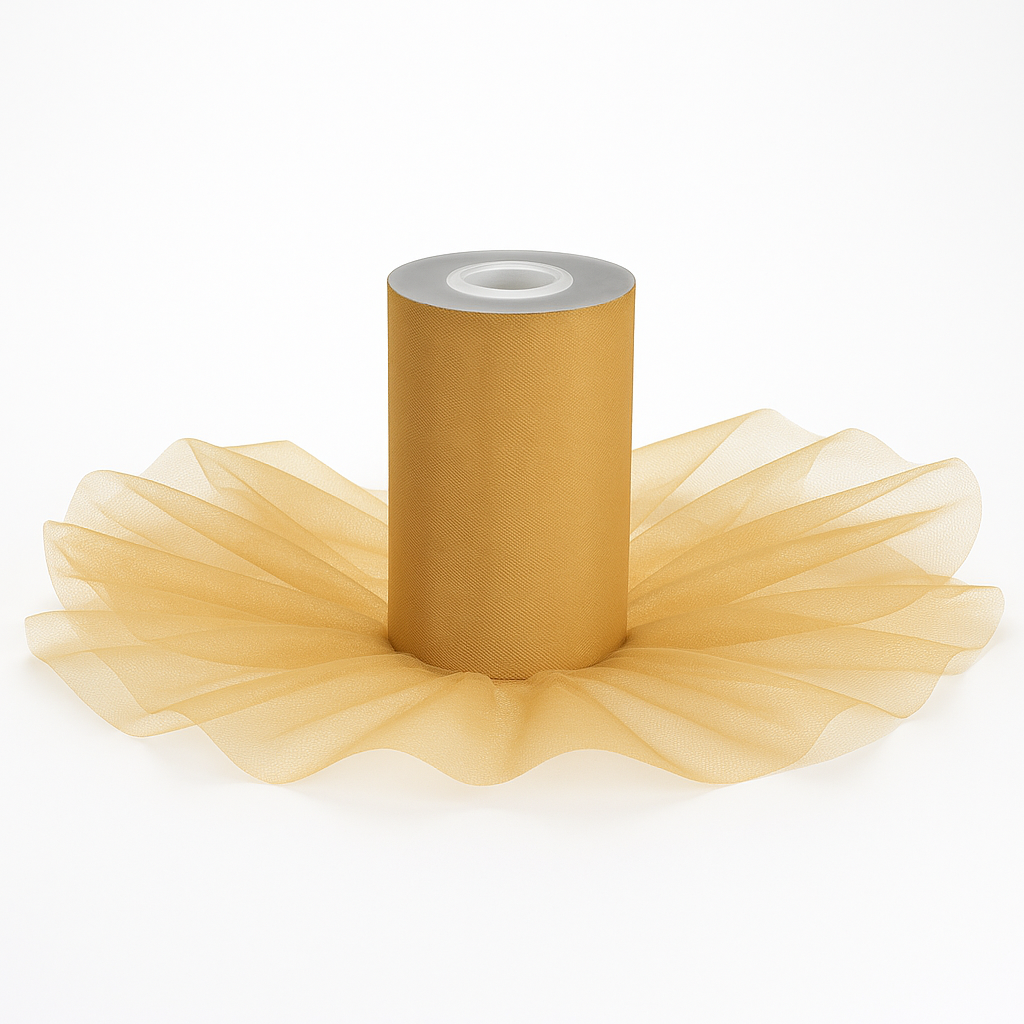 Elegant Gold Tulle Bolt for Weddings and Events - 65 Yards