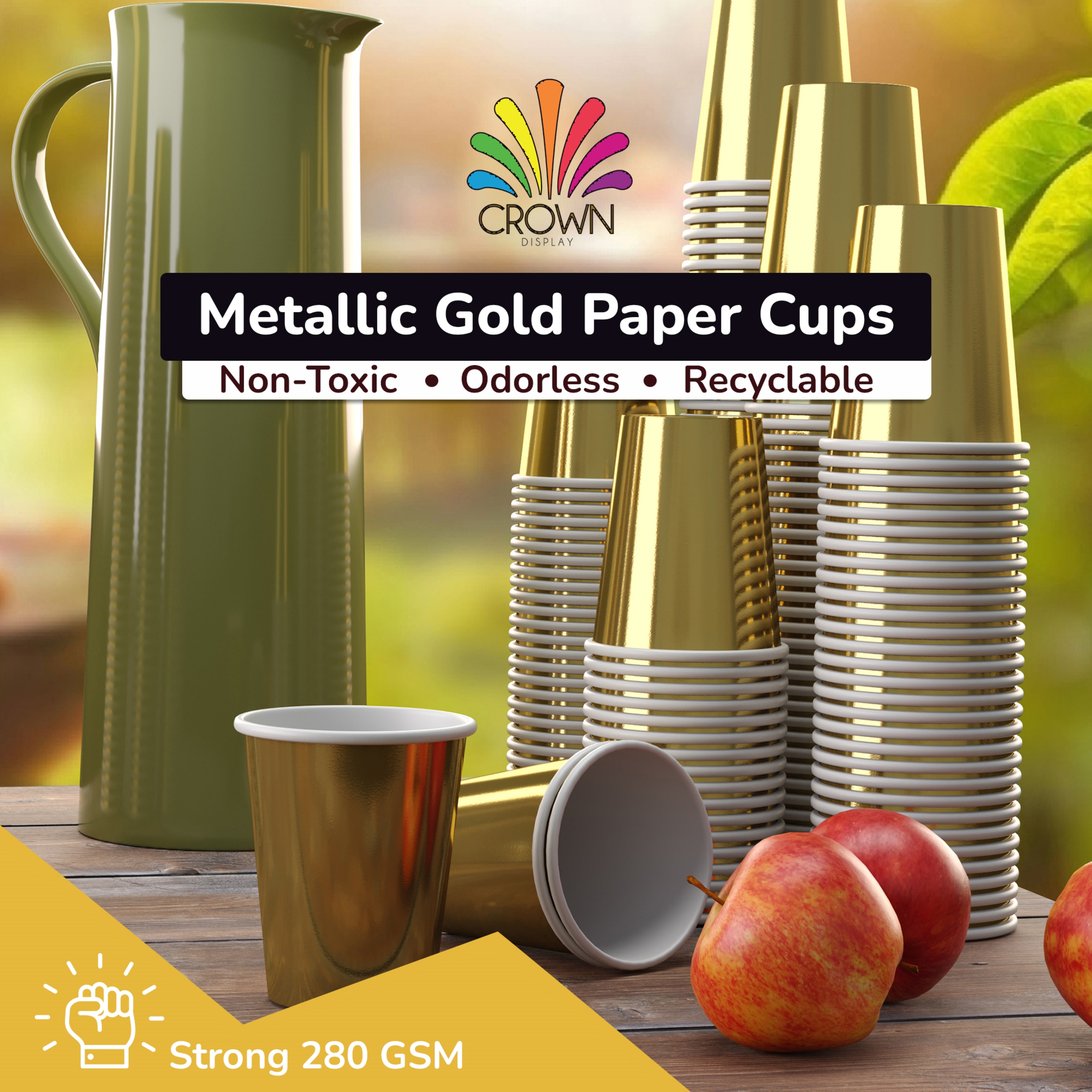 9 oz. Gold Paper Cups - 50 Ct.