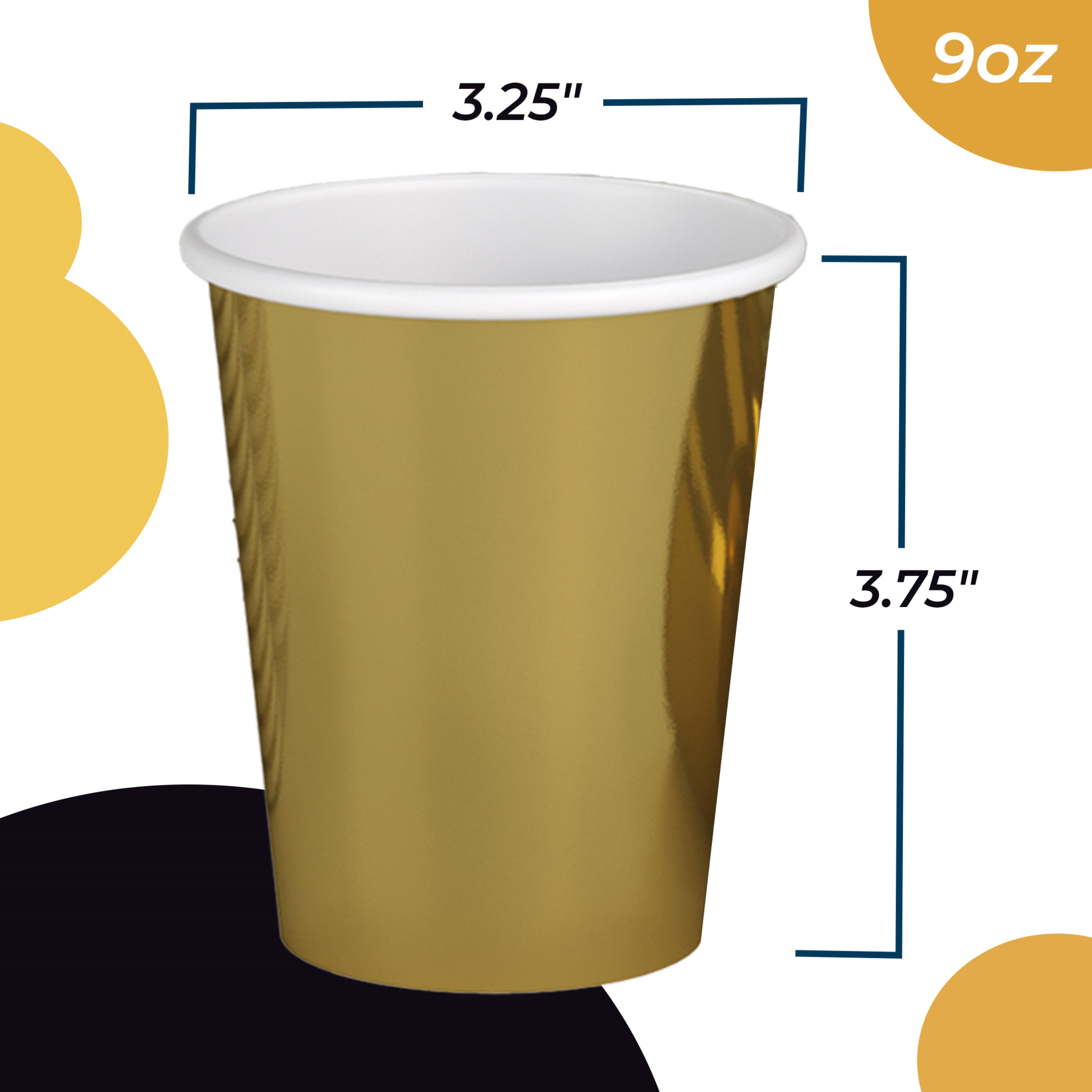 9 oz. Gold Paper Cups - 50 Ct.